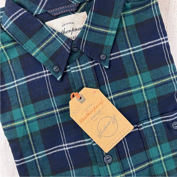 Weatherproof Vintage Flannel Plaid Men’s Shirt Large Long Sleeve Holiday Tartan - Picture 2 of 6